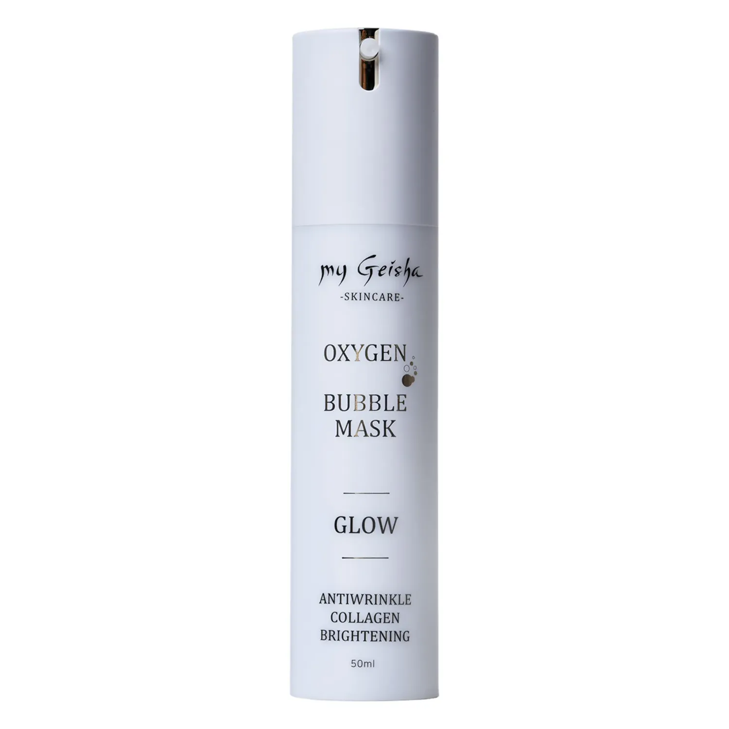 my Geisha Oxygen Bubble Mask

Discover the secret of a bright and hydrated skin! my Geisha Oxygen Bubble Mask is a wonder mask, which does not require rinsing, with a unique revolutionary formula. This allows the active oxygen to enter the pores immediately, has a lifting effect, stimulating the production of collagen. After use, the skin is hydrated, radiant, regains its brightness and elasticity. Its formula is enriched with active ingredients such as niacinamide – a form of vitamin B3 that reduces fine lines, minimizing pores and uniformizing skin color, processed marine collagen with a low molecular structure that can pass through the first layers of the epidermis, EGF (Epidermal growth factor) – a protein that stimulates cellular regeneration, Chojeong mineral water, rich in minerals such as calcium, potassium, sodium and magnesium.
For: Unisex
Size: 50 ml