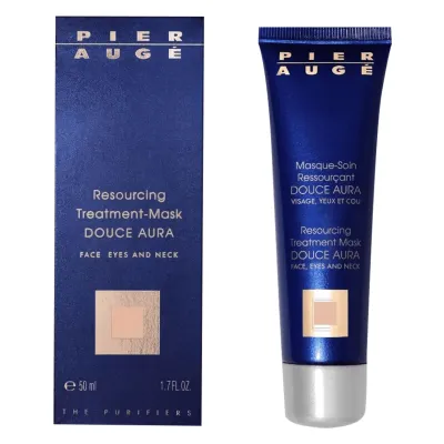 Pier Auge Resourcing Treatment Mask Douce Aura

Nourishing night mask for face, eyes and décolleté, 50 ml

Pier Augé Resourcing Treatment Mask Douce Aura redefines the concept of beauty sleep. Enriched with a patented complex of antioxidants (HpDNA) and enzymes, this face, eye and décolletage mask restores elasticity and firmness to the epidermis, transforming your skin while you sleep. The results are visible from the first application: more hydrated, revitalized, brighter, more uniform, more beautiful and healthier skin. Who doesn&#39;t want that?

Order of use: Mask
Skin type: Normal skin | Oily skin | Combination skin | Dry skin | Sensitive skin | Wrinkles and mature skin | All skin types
Routine: Day routine | Evening routine
Skin concerns: Wrinkles | Dehydration | Imperfections | Pigmentation spots | Dry skin | Dull skin | Sensitive skin | Firmness | Redness | Couperose | Anti-aging
For: Unisex
Size: 50 ml