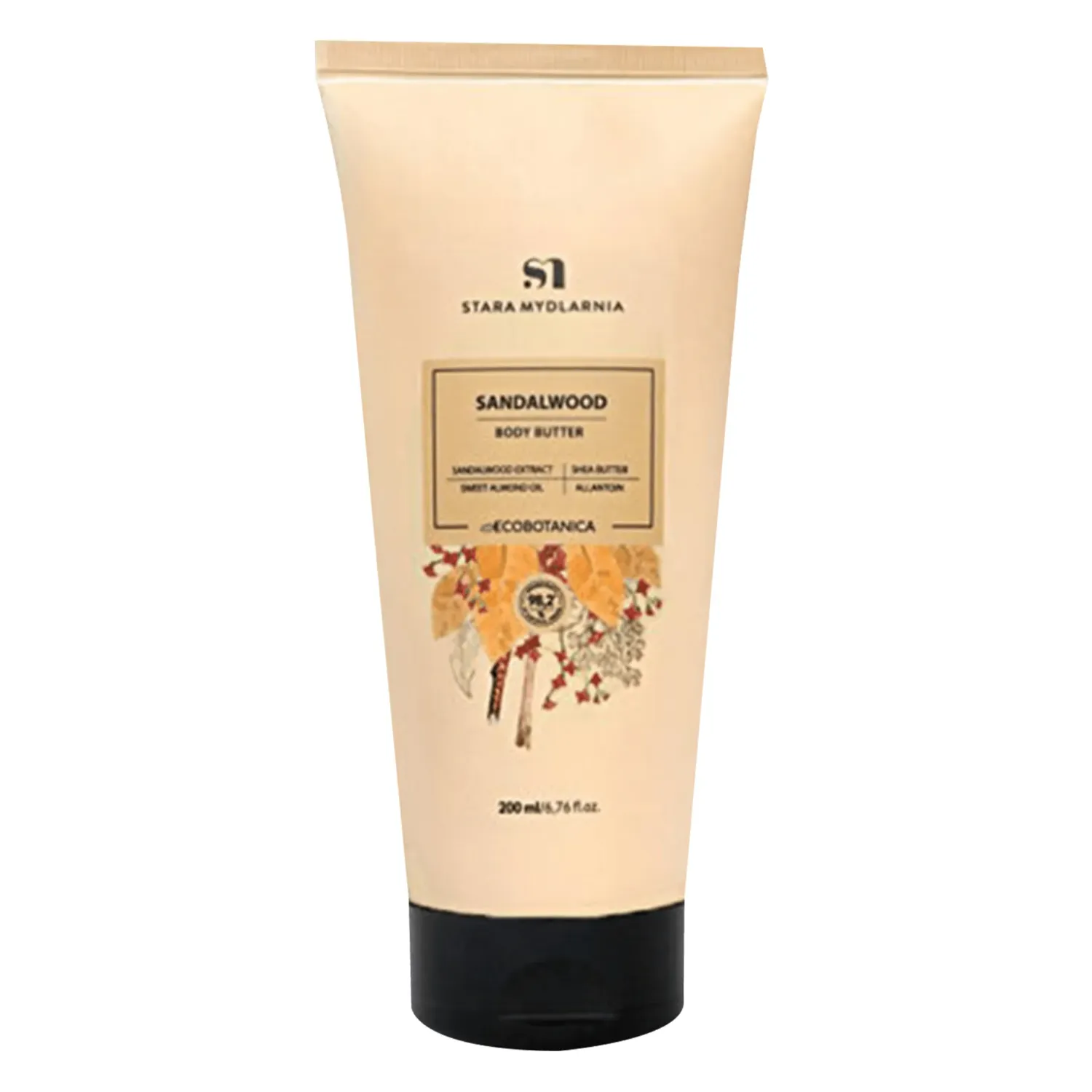 Stara Mydlarnia Sandalwood Body Butter

ECO-FRIENDLY | VEGAN ☆☆☆☆☆

Sandalwood Body Butter from Stara Mydlarnia (200 ml) is enriched with sandalwood wood extract, sweet almond oil and shea butter. The velvety texture with the scent of ripe and sweet grapes is perfectly absorbed, nourishes and cares the skin, leaving a protective layer. Oils, allantoin, panthenol, squalane and vitamin E bring back the comfort and smoothness of the skin. The grape extract has an antioxidant, moisturizing effect and improves skin&#39;s firmness. Used regularly, it prevents dehydration, thus limiting the aging process of the skin. Its formula contains 96.8% ingredients of natural origin.

Clean bodycare | Eco-friendly | Vegan
For: Women | Men | Unisex