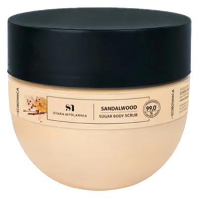 Stara Mydlarnia Sandalwood Body Sugar Scrub

The body scrub with sugar, sandalwood extract, sugar cane, vitamin E and natural oils, from Stara Mydlarnia (260g), contains sugar crystals and jojoba oil. Massaging with it removes dead cells, stimulates micro-circulation, cleanses and smooths the skin. High glycerin content moisturizes the skin and the sunflower seed oil has anti-ageing and moisturizing properties. Its formula contains 99.2% ingredients of natural origin.

For: Women | Men | Unisex