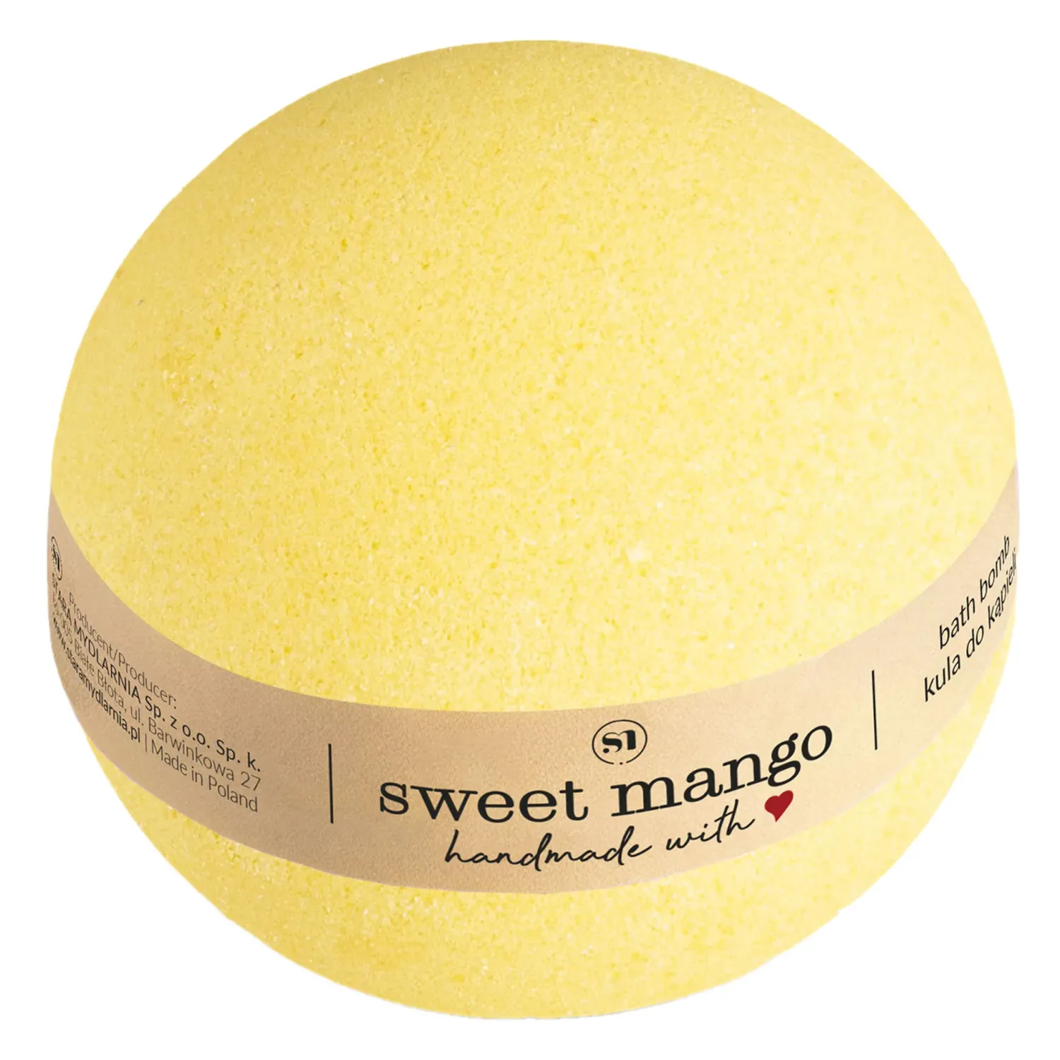 Stara Mydlarnia Sweet Mango Bath Bomb

Pamper your body and senses with a product that will leave your skin smooth, hydrated, and smelling divine, turning your bath ritual into a daily dose of joy and relaxation. Try the handmade effervescent mango bath bomb from Stara Mydlarnia. Thanks to the precious oils, the skin is nourished and moisturized.
Clean bodycare | Eco-friendly | Vegan
For: Women | Men | Unisex