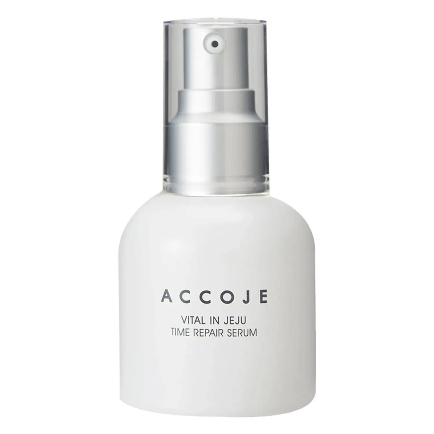 ACCOJE Vital in Jeju Time Repair Serum contains valuable vitamins and minerals from beet as well as vitamins A, C, calcium, riboflavin, folic acid and retinol, which is particularly active against wrinkles and the first signs of skin aging. The innovative product formula is complemented by deep water from the volcanic rock of Jeju Island, which is rich in natural minerals and provides the skin with plenty of moisture. The combination of these ingredients shows its effect after the first application and provides a fresh, energized complexion. This allows tired and dull skin to shine again. For a radiant, healthy and smooth complexion.

The product is dermatologically tested and free from six types of parabens, benzophenone, harmful minerals, artificial colors, fragrances, phenoxyethanol and animal oils.

The key ingredients of all products in the ACCOJE Vital in Jeju skincare line are:

Beet: plant-based vitamins and minerals provide energy and healthy, radiant skin
Cactus: abundant vitamins provide an even complexion
Aloe: protects the skin with minerals and provides extra moisture
Green tea: soothes skin irritations with amino acids and strengthens the natural skin barrier

Suitable for:
Mature, dry and sensitive skin, combination skin

Application:
Gently pat onto face and neck in the morning and evening after cleansing. Then continue with the other steps of your beauty routine.

wrinkle reducing, cleansing
moisturizing, firming
anti-aging
ACCOJE is a natural skin care brand whose products are made from the natural plant extracts and ingredients grown and produced on Jeju Island, Korea. ACCOJE uses, among other things, the island&#39;s purified natural bedrock water, which is recognized by UNESCO as a life source in &#39;Clean Jeju&#39;. This deep mineral water contains many natural minerals that are good for our bodies, including vanadium and silica.