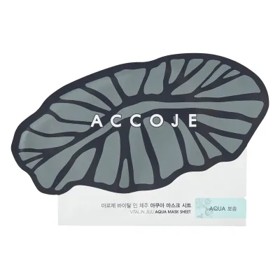 Accoje Vital In Jeju Aqua Mask Sheet

Pamper your complexion with the Vital In Jeju Aqua Mask. Its formula contains micro-capsules with nutrients: aloe vera and extract of purslane (Portulaca Oleracea) from Jeju region, famous for its antioxidant effects. All Accoje products are based on a formula with pure water from the Jeju region, an aquifer water obtained from a depth of 420 m rich in minerals and trace elements. After use, you will feel your skin hydrated, revitalized, your skin will be brighter and firmer.

In addition, the Accoje brand relies on a formula friendly to skin and nature, based on 7-Free System technology – a concept that excludes 7 types of ingredients with negative impact on the environment and skin (parabens, benzophenones, synthetic perfume, imidazolidinyl urea, tar pigment, mineral or animal oils).
Order of use: 04 Mask
Skin type: Normal skin | Oily skin | Combination skin | Dry skin | Sensitive skin | Wrinkles and mature skin | All skin types
Routine: Day routine | Evening routine
Skin concerns: Wrinkles | Dehydration | Imperfections | Pigmentation spots | Dry skin | Dull skin | Sensitive skin | Firmness | Redness | Anti-aging
For: Unisex
Size: 30 g