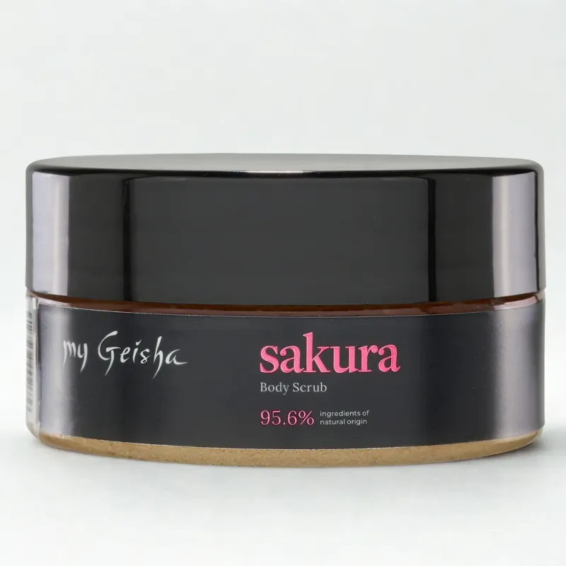 my Geisha Sakura Body Scrub with sugar crystals and nourishing oils, enriched with cherry blossom essence 