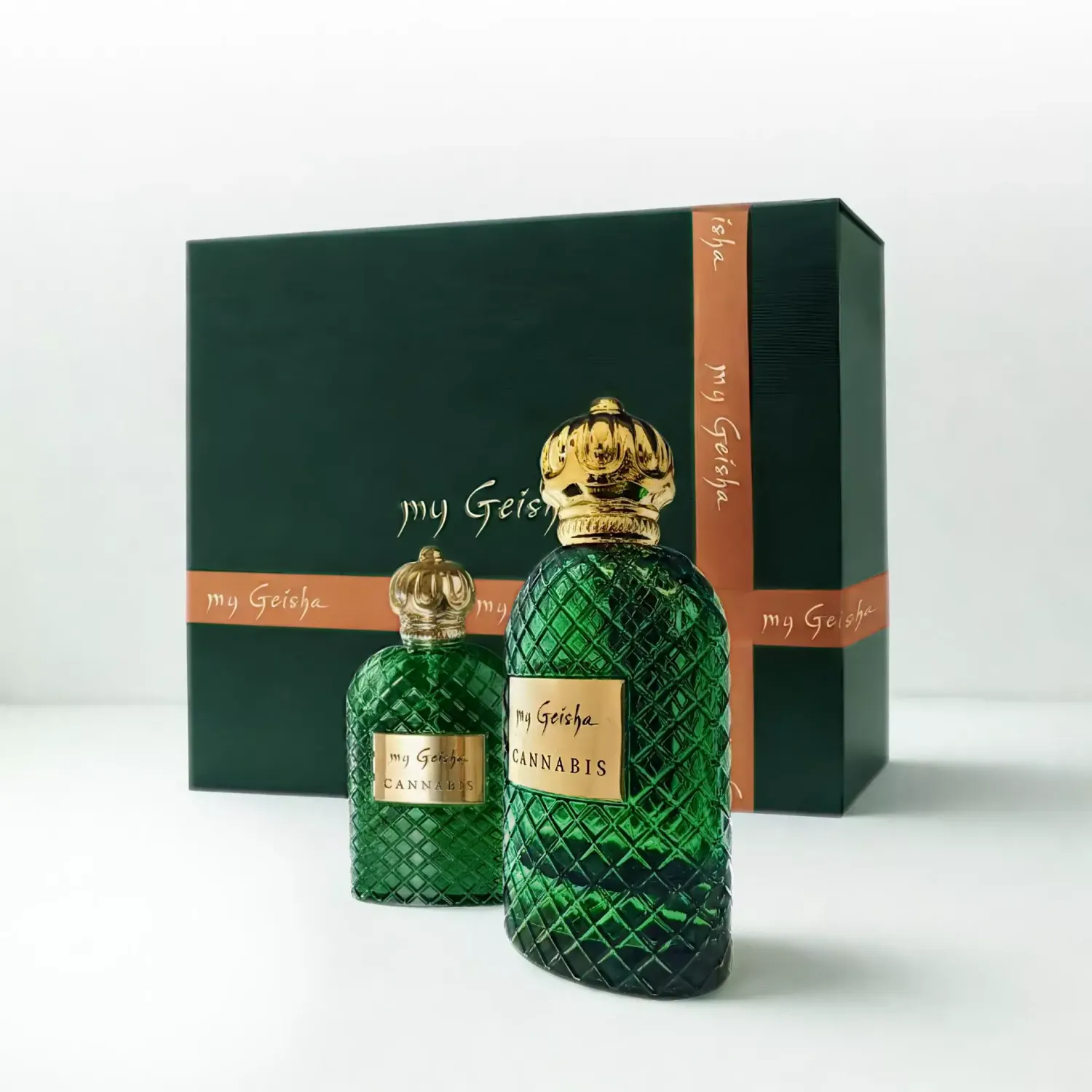 my Geisha Cannabis Gift Set featuring 50ml and 100ml signature perfume