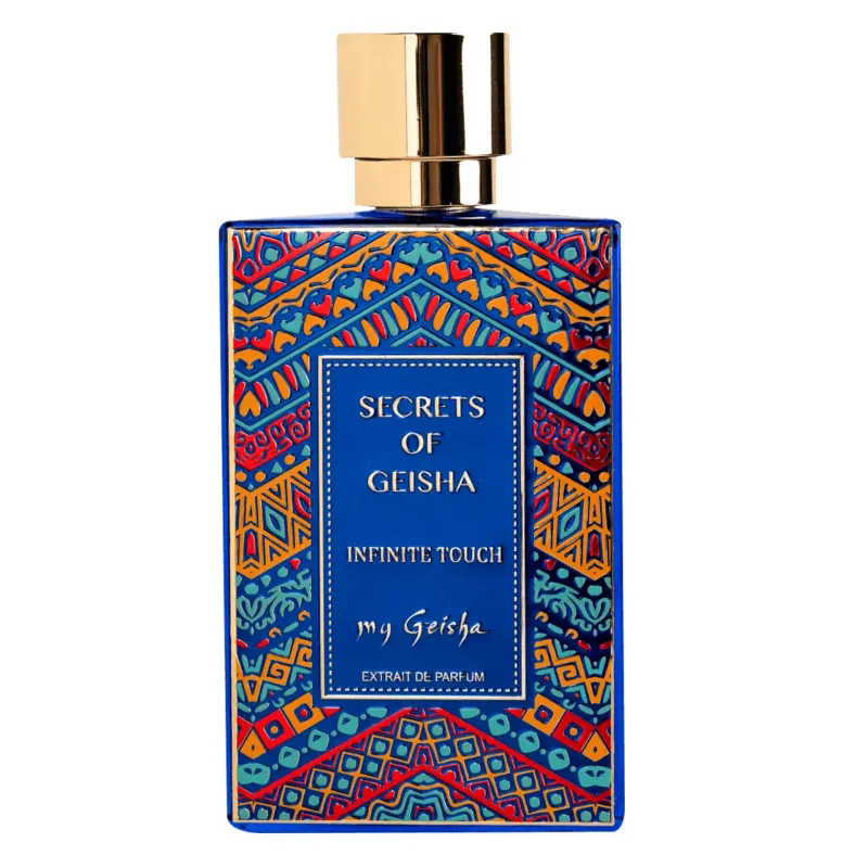 my Geisha Infinite Touch - Extrait de Parfum

Infinite Touch - Calm. Serenity. Infinite reasons for joy. 

Infinite Touch Extrait de Parfum dresses your senses with contrasting notes of tobacco, honey, patchouli, vanilla, Tonka Bean and white heliotrope. Every time you scent yourself, you feel like you're finding yourself and reinventing yourself.

Secrets of Geisha: a scented mantra. A captivating blend. An exceptional persistence.

Notes:
TOP NOTES: tobacco, hay, honey;
MIDDLE NOTES: patchouli, vanilla, cumin, vetiver;
BASE NOTES: birch, Tonka Bean, white heliotrope;
Size: 80 ml