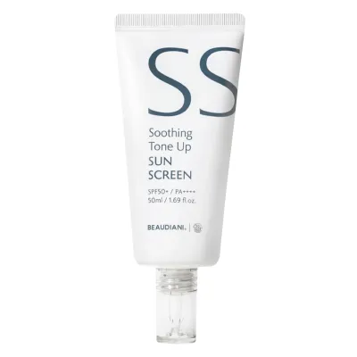 Beaudiani Soothing Tone Up Sunscreen SPF 50

Face cream that evens out skin's appearance by providing brightness and protection SPF 50

In the warm season, sunscreen products should not be missing from the daily care routine. Moreover, specialists recommend us to use SPF products all year round, especially for skin and hands, because they prevent premature skin aging and protect it from radiation. Even if you don't have any holidays planned, in the warm season, your daily care kit should contain a day cream for your face. And Beaudiani Soothing Tone Up Sunscreen SPF 50 is the perfect choice! The coloring pigments even out skin tone, camouflaging imperfections.
Order of use: 09 SPF
Skin type: Wrinkles and mature skin | All skin types
Routine: Day routine
Skin concerns: Acne | Oily skin | Wrinkles | Imperfections | Pigmentation spots | Dry skin | Dull skin | Sensitive skin | Redness | Couperose | Anti-aging
For: Unisex
Size: 50 ml