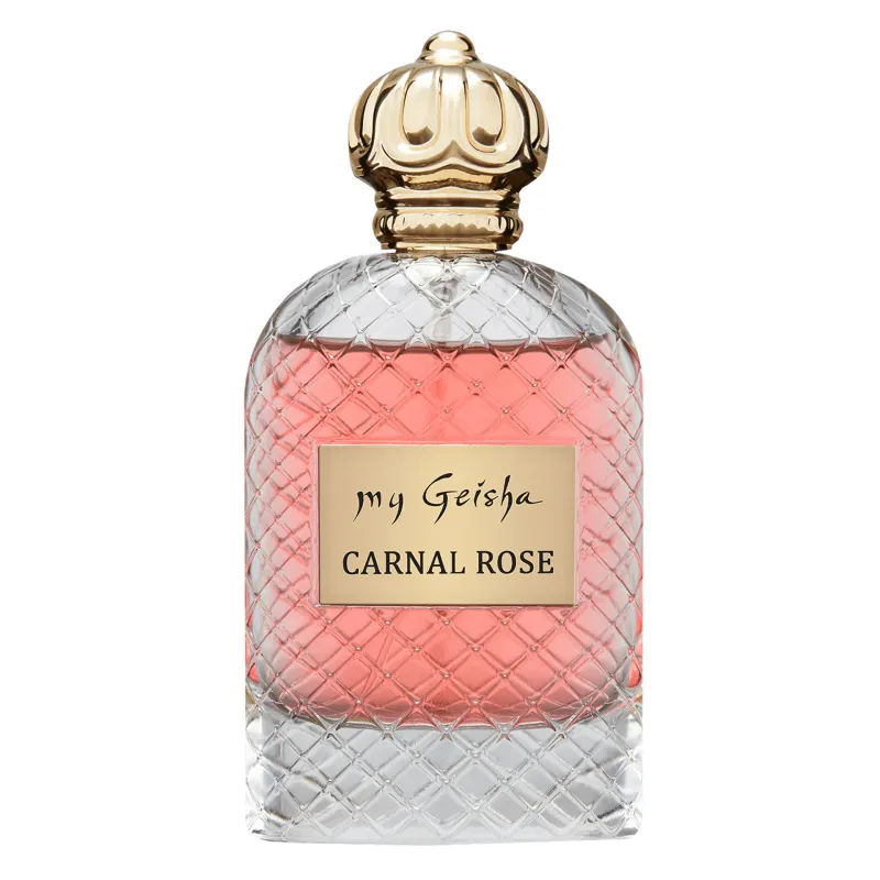 my Geisha Carnal Rose - Extrait de Parfum

Top notes: raspberry, rose, jasmine, vanilla; Middle notes: cedar, patchouli, Tonka beans; Base notes: amber, musk, sandalwood, violets;

my Geisha Carnal Rose Extrait de Parfum reveals a new facet of your personality, the passionate and seductive one. The creator uses the absolute rosa centifolia called the rose with a thousand petals, thanks to the opulent aroma. The gourmet- fruity- oriental notes highlight the sensuality of the rose - symbol of eternal love, but also the voluptuousness of jasmine, a flower associated with carnal pleasure. The powerful and refreshing wake is perfectly balanced by the amped notes, which confer mystery and refinement, evoking eroticism. Carnal Rose is a true floral masterpiece, a perfume that will pass the test of time, becoming legendary.
For: Women
Scent Family: Floral | Gourmand | Fruity
Size: 100 ml