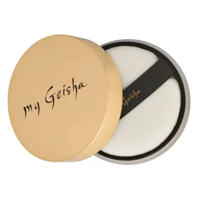 my Geisha UK Translucent Powder part of  my Second Skin Collection – invisible setting powder with matte finish for oily and combination skin