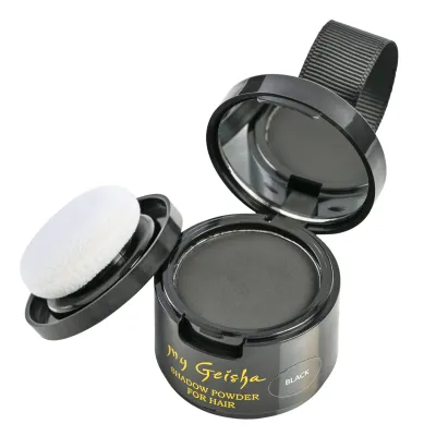 my Geisha - Hair Powder Black
The hair coloring powder from my Geisha is a quick solution for hair touch-ups. Shadow Powder for Hair applies easily, giving the hair a fuller look and covering white or visible roots. It is water-resistant and transfer-resistant, suitable for all hair types, textures, and colors.

Instant effect!

From the first application: the powder covers roots and white hairs, giving more volume to the hair, making it look thicker and fuller.

Easy to use: the innovative packaging with a mirror and sponge applicator ensures quick, precise, and mess-free application - one application lasts until the next wash.

Available in 5 shades: Blonde, Light Brown, Dark Brown, Red Brown &amp; Black.

Transform your look instantly with Hair Coloring Powder - quick, simple, natural, unisex.

Benefits:

Covers white hairs or visible roots
Gives a fuller and thicker appearance to the hair
Suitable for the scalp and beard
Water and transfer-resistant
Applies easily, quickly, lasts all day
Size: 4 gr.