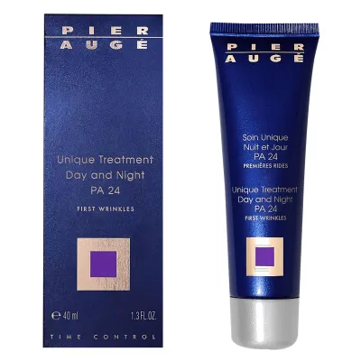Pier Auge Unique Treatment Day And Night Pa24

Anti-wrinkle day and night treatment PA 24, suitable for all skin types, 40 ml

Say goodbye to wrinkles, dull and uneven skin with Pier Augé Unique Treatment Day and Night PA24. Choose a care ritual with revolutionary ingredients and effective formulas that hydrate your skin, visibly rejuvenating it: HpDNA - a patented complex of antioxidants, Moisturizing Complex©, Aminopeptide Complex - amino acids that stimulate the regeneration capacity of the epidermis, blurring fine lines , blemishes and many other skin imperfections, Alpha Bisabolol and Borage Seed Oil. All these ingredients hydrate your skin, preventing the harmful effects of free radicals. Moreover, they control the amount of water that evaporates from the epidermis, protecting its natural barrier and preventing wrinkles.
Order of use: 06 Treatment
Skin type: Normal skin | Oily skin | Combination skin | Dry skin | Sensitive skin | Wrinkles and mature skin | All skin types
Routine: Day routine | Evening routine
Skin concerns: Wrinkles | Dehydration | Imperfections | Pigmentation spots | Dry skin | Dull skin | Sensitive skin | Firmness | Anti-aging
For: Unisex
Size: 40 ml
