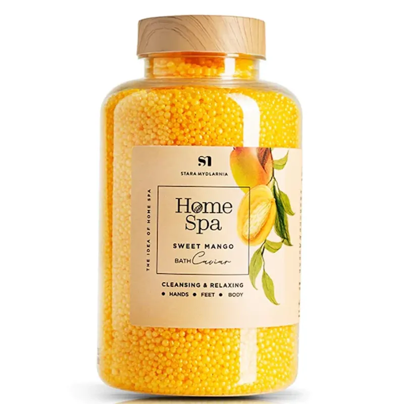Stara Mydlarnia Bath Caviar Sweet Mango

Pamper your body and senses with a product that will leave your skin smooth, hydrated and smelling divine, transforming your bathing ritual into a daily dose of joy and relaxation: Bath Caviar Sweet Mango, from Stara Mydlarnia (340 ml). Pearls enriched with urea moisturize the skin, leaving it soft and velvety. Bath caviar is also recommended for foot care. The exotic mango scent will turn the bathroom into a SPA ritual.
Clean bodycare | Eco-friendly | Vegan
For: Women | Men | Unisex