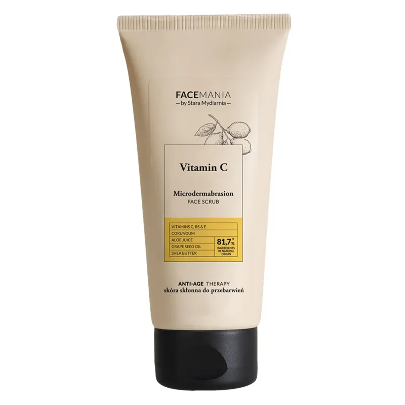 Stara Mydlarnia Microdermabrasion Vitamin C

Stara Mydlarnia Microdermabrasion Vitamin C (100 ml) is a home exfoliation treatment that uses natural microparticles that effectively remove dead cells and impurities without damaging the skin. To maximize the benefits of exfoliation, the formula is enriched with grape seed oil, shea butter, aloe vera juice, vitamins C, B5 and E. It is important not to apply the product to irritated or inflamed skin and to avoid the eye area . It is also recommended to avoid sun exposure and use sunscreen daily. The formula contains 81.7% ingredients of natural origin, being dermatologically tested.
Order of use: 02 Exfoliation
Skin type: Normal skin | Oily skin | Combination skin | Dry skin | Sensitive skin | Wrinkles and mature skin | All skin types
Routine: Day routine | Evening routine
Skin concerns: Blackheads | Dilated pores | Excess sebum | Wrinkles | Imperfections | Pigmentation spots | Firmness
For: Women | Men | Unisex
Size: 100 ml