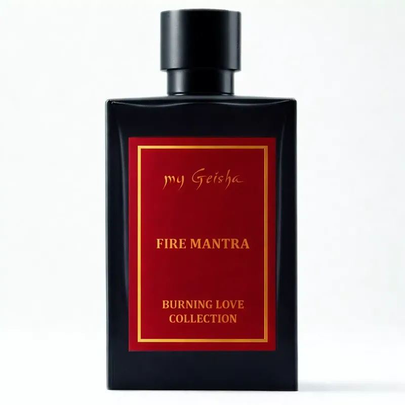 my Geisha Fire Mantra Extrait de Parfum warm oriental fragrance with luminous spices, amber richness and sensual long-lasting