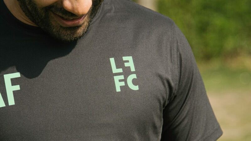 LFFC Training Shirt in Black with LFFC logo and initials
