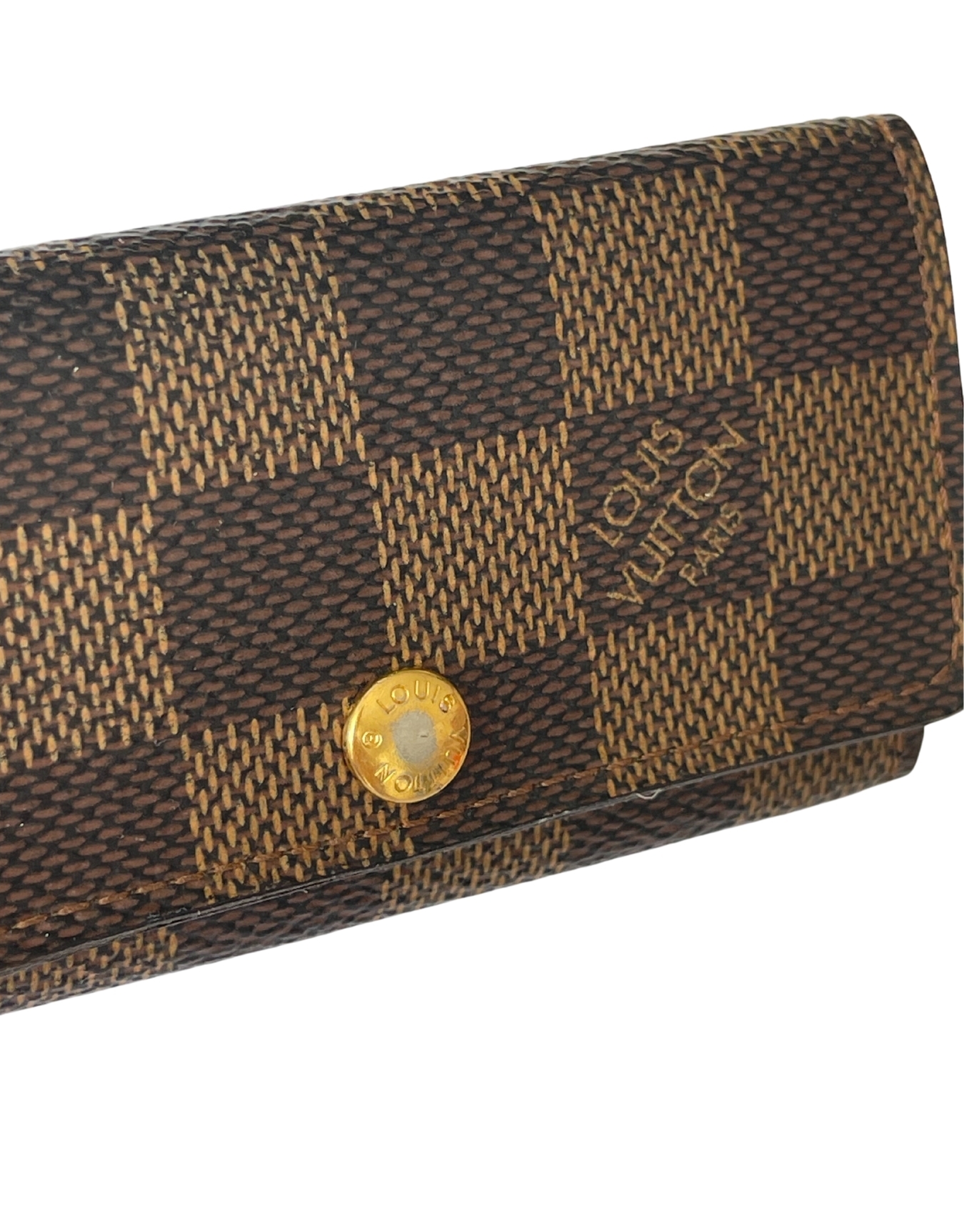 Louis Vuitton Key Holder Multicles 4 Damier Ebene Brown in Canvas with  Gold-tone - US