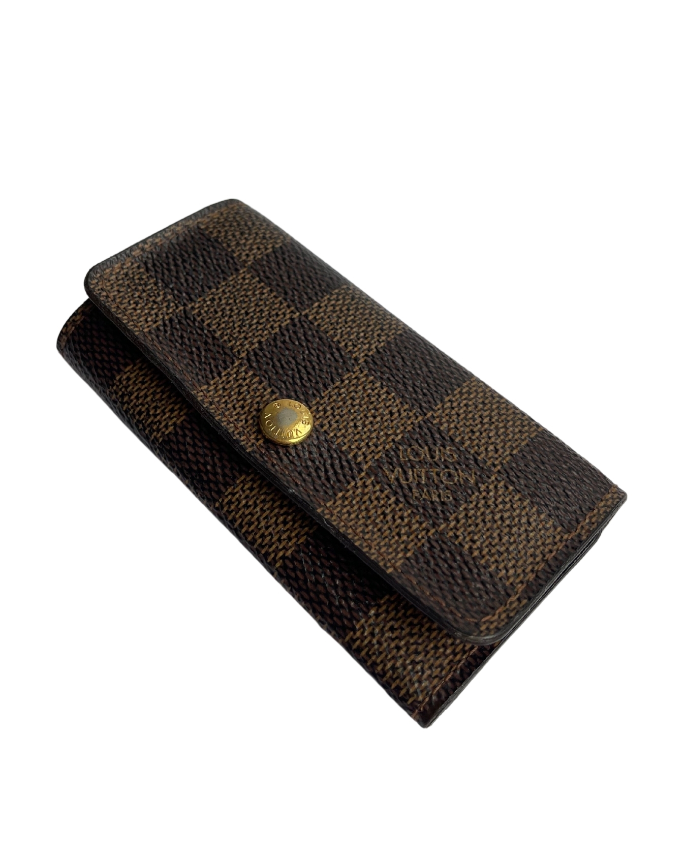 LOUIS VUITTON - BROWN TAIGA LEATHER MULTICLES 4 KEY HOLDER – RE