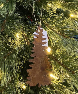 Rusted Evergreen Pine Ornament