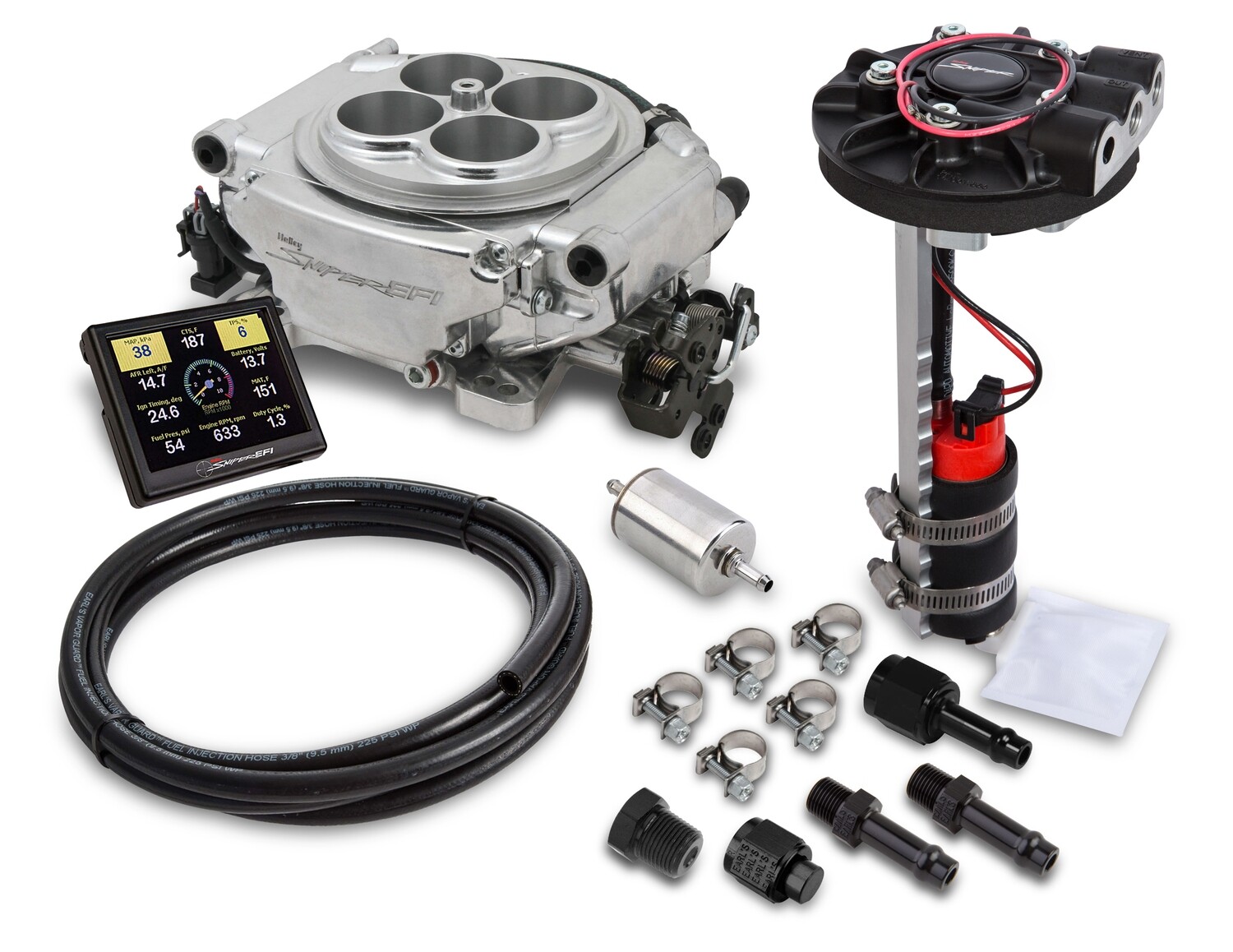 Holley Sniper EFI Returnless Master Kit - Shiny Finish

Holley Sniper 4 Barrel Fuel Injection Conversion - Self-Tuning Master Kit + Handheld EFI Monitor