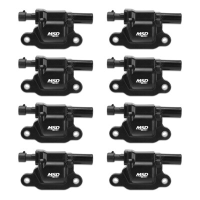 MSD Ignition Coil - GM LS Blaster Series - LS2/LS3/LS4/LS7/LS9 Engines - Black - 8-Pack