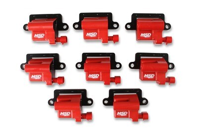 MSD Ignition Coil - GM LS Blaster Series - L-Series Truck Engine - Red - 8-Pack