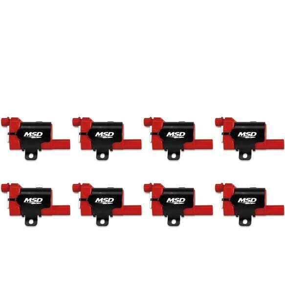 MSD Ignition Coil - GM LS Blaster Series - L-Series Truck Engine - Red - 8-Pack
