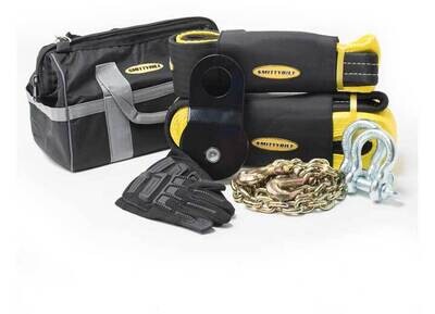 Smittybilt PREMIUM WINCH ACCESSORY BAG; INC RECOVERY CHAIN, 30FT TOW STRAP,18K SNATCH BLOCK, D-RING SHACKLES