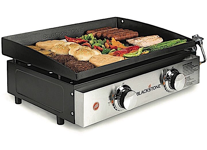 Blackstone 22IN PROPANE TABLETOP TWO BURNER GRIDDLE WITH STAINLESS STEEL FRONT PLATE