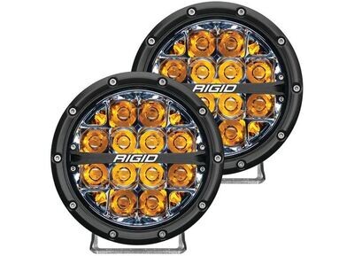 Rigid Industries 360-Series 6 Inch Led Off-Road Spot Beam Amber Backlight Pair RIGID Industries