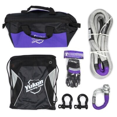Yukon Recovery Gear Kit with 3/4″, 20-Foot Long Kinetic Rope, Shackles, &amp; More