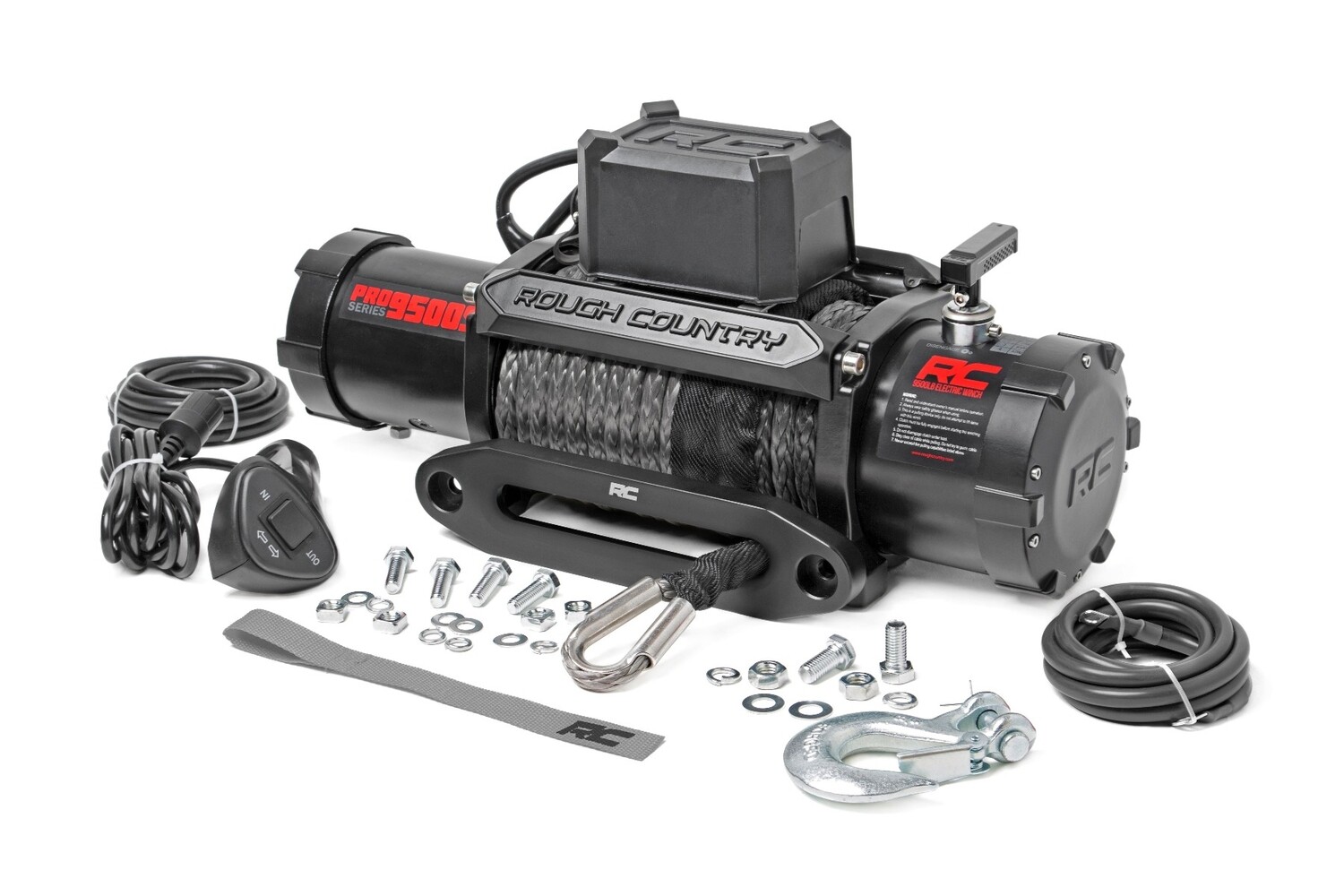 Rough Country 9500-Lb Pro Series Winch Synthetic Rope Rough Country 9500-Lb Pro Series Winch Synthetic Rope
