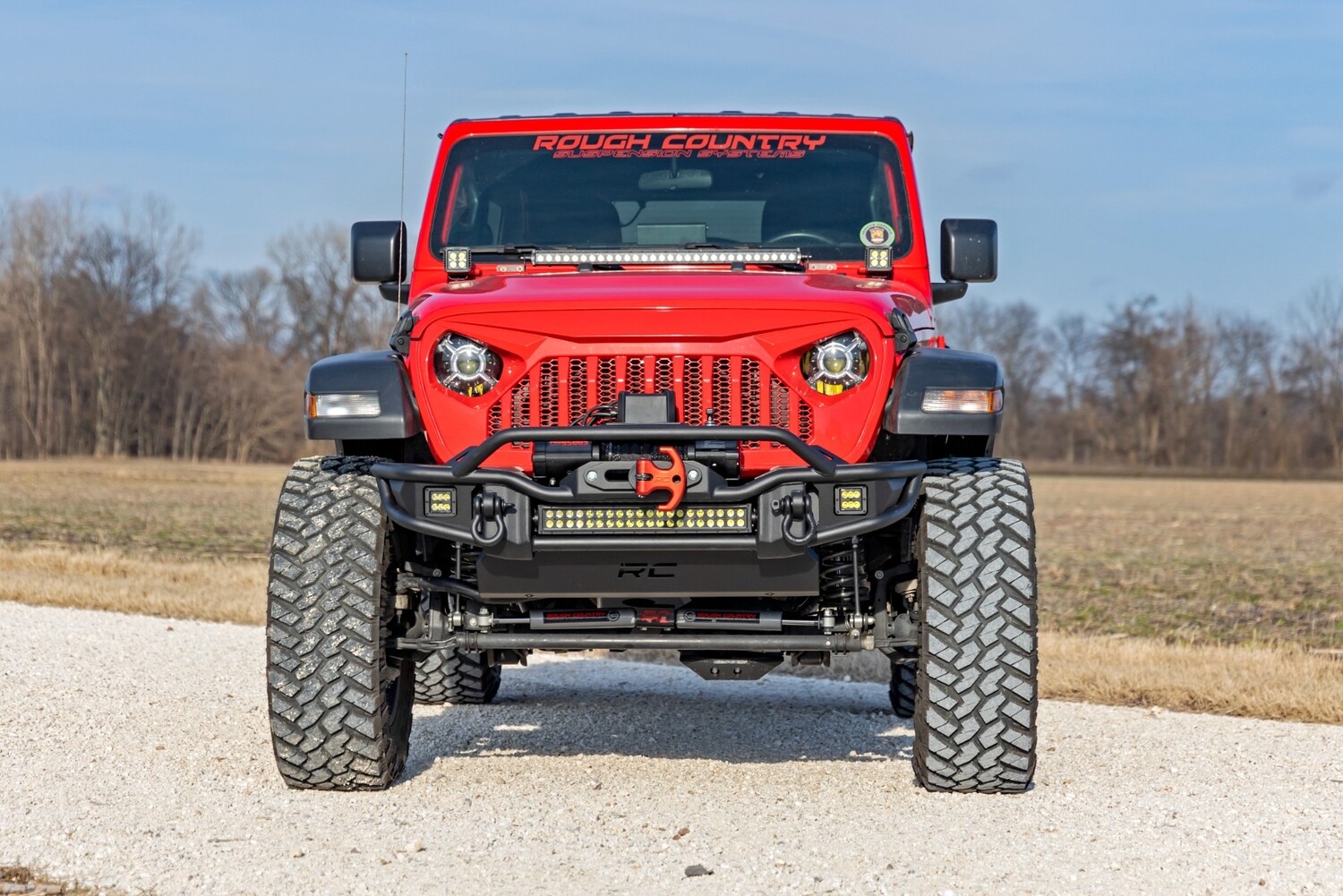 Rough Country Front Winch Bumper Tubular | Skid Plate | Jeep Gladiator JT/Wrangler JK &amp; JL