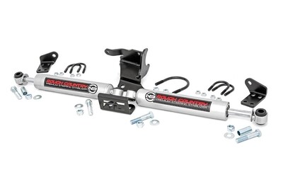 Rough Country N3 Steering Stabilizer Dual | 2.5-8 Inch Lift | Jeep Gladiator JT (20-22)/Wrangler JL (18-23)
