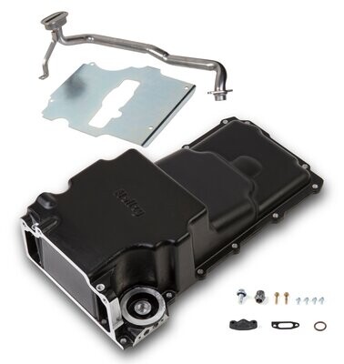 Holley GM LS Swap Oil Pan - Black - Additional Front Clearance