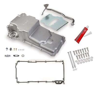 Holley LS Swap Oil Pan with Gasket &amp; Bolts Kit - additional front clearance