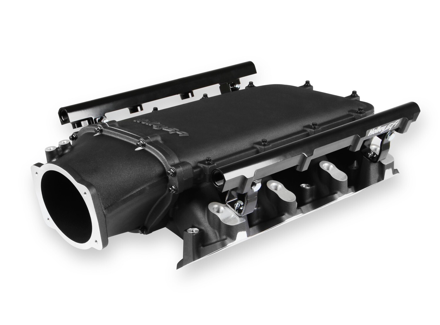 Holley Ultra Lo-Ram Manifold Kit Single Injector- Black - GM LS3/L92  Ultra Lo-Ram Manifold Kit - LS3 Black Finish