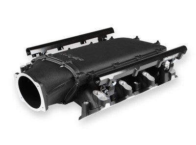 Holley Ultra Lo-Ram Manifold Kit Single Injector- Black - GM LS3/L92  Ultra Lo-Ram Manifold Kit - LS3 Black Finish