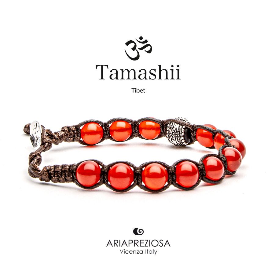 Tamashii Bracciale Ruota Della Preghiera Agata Rosso Passione
