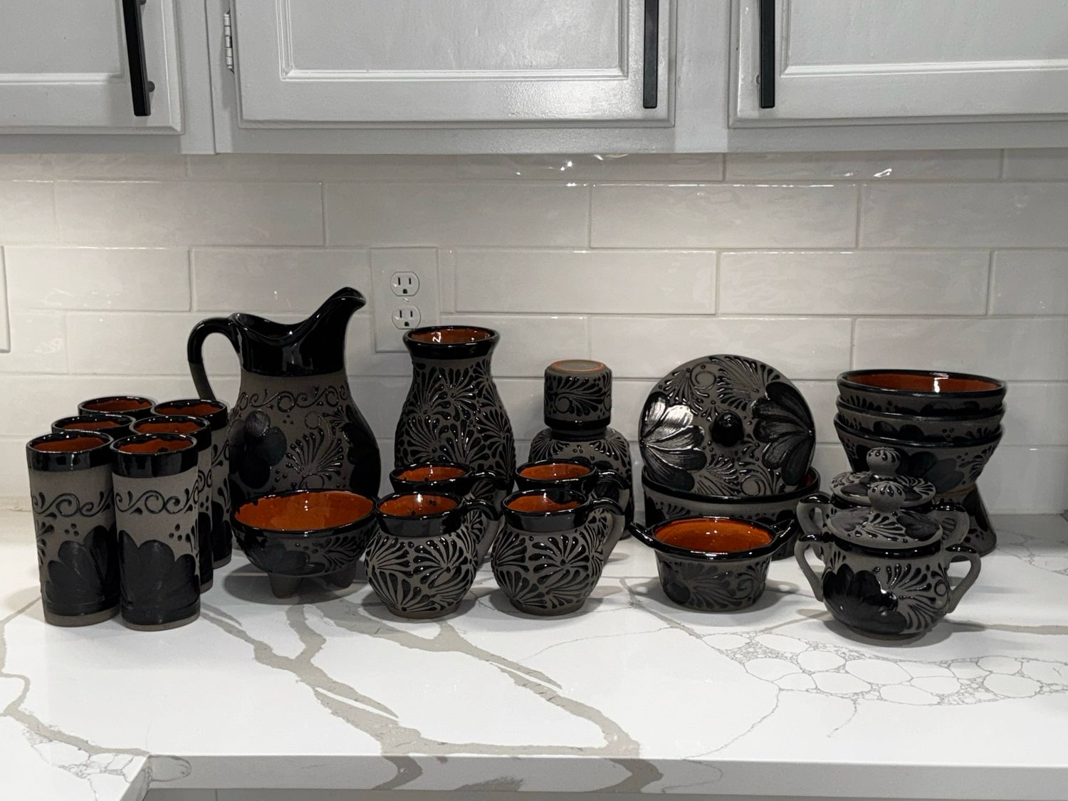 Handmade Dinnerware Set In Black