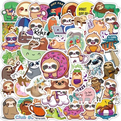 50 Sloth Stickers