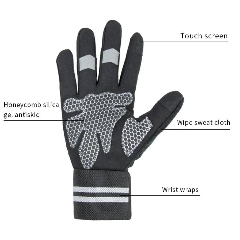 Full Finger workout gloves With Wrist Wrap