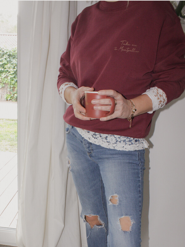 Sweat Arya femme - sable ou bordeaux - Take Me To Montpellier