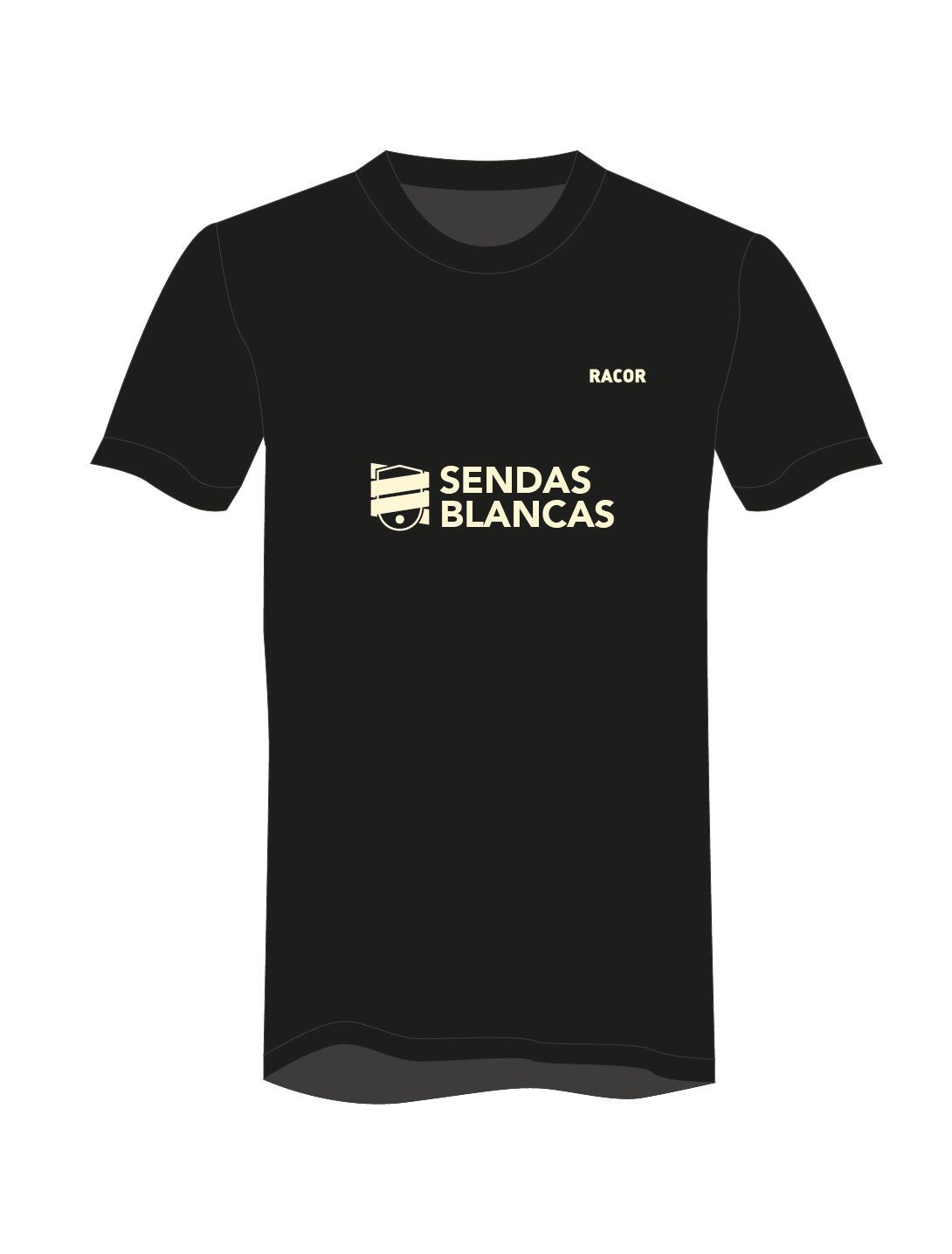 CAMISETA NEGRA - "SENDAS BLANCAS 2025"