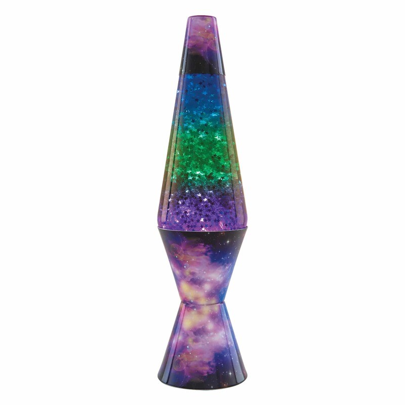 Lava Lamp 14.5&quot; - (GLITTER) Silver Stars Galaxy