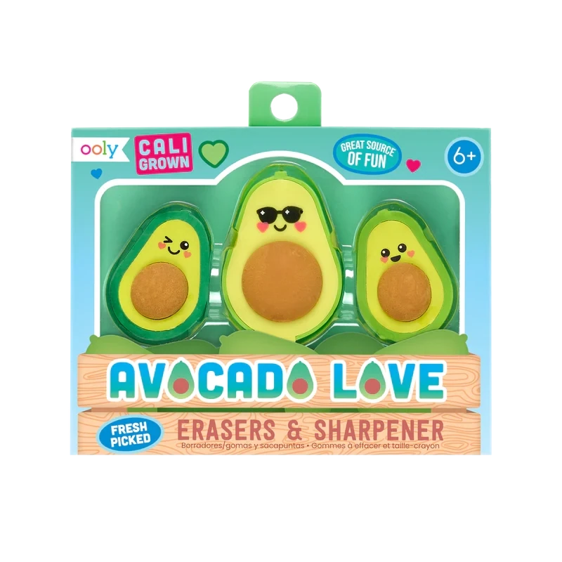 Avocado Love Erasers and Sharpener