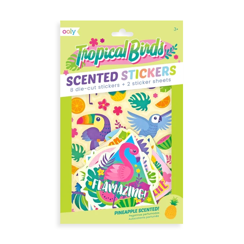 Stickiville Stickers - Tropical Birds, Scented 2 Sheets