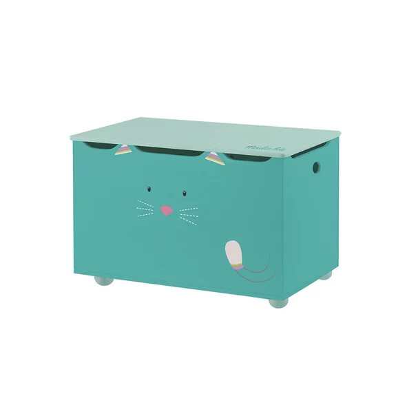 Wood Toy Chest Box (Blue)