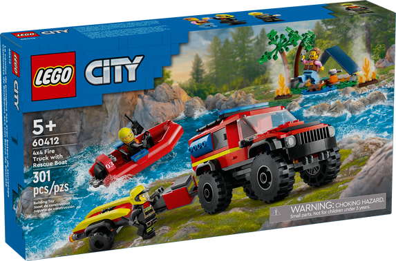 LEGO® CITY - 4x4 Fire Truck with Rescue Boat