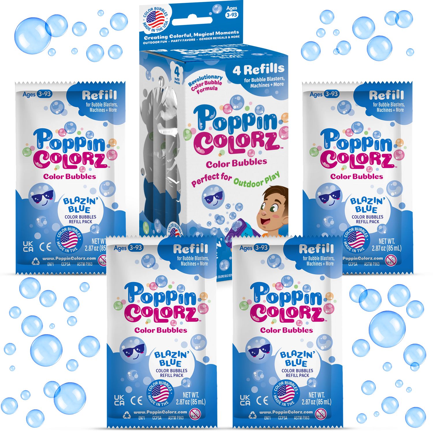 Poppin Colorz - 4pk Refills, Blazin&#39; Blue