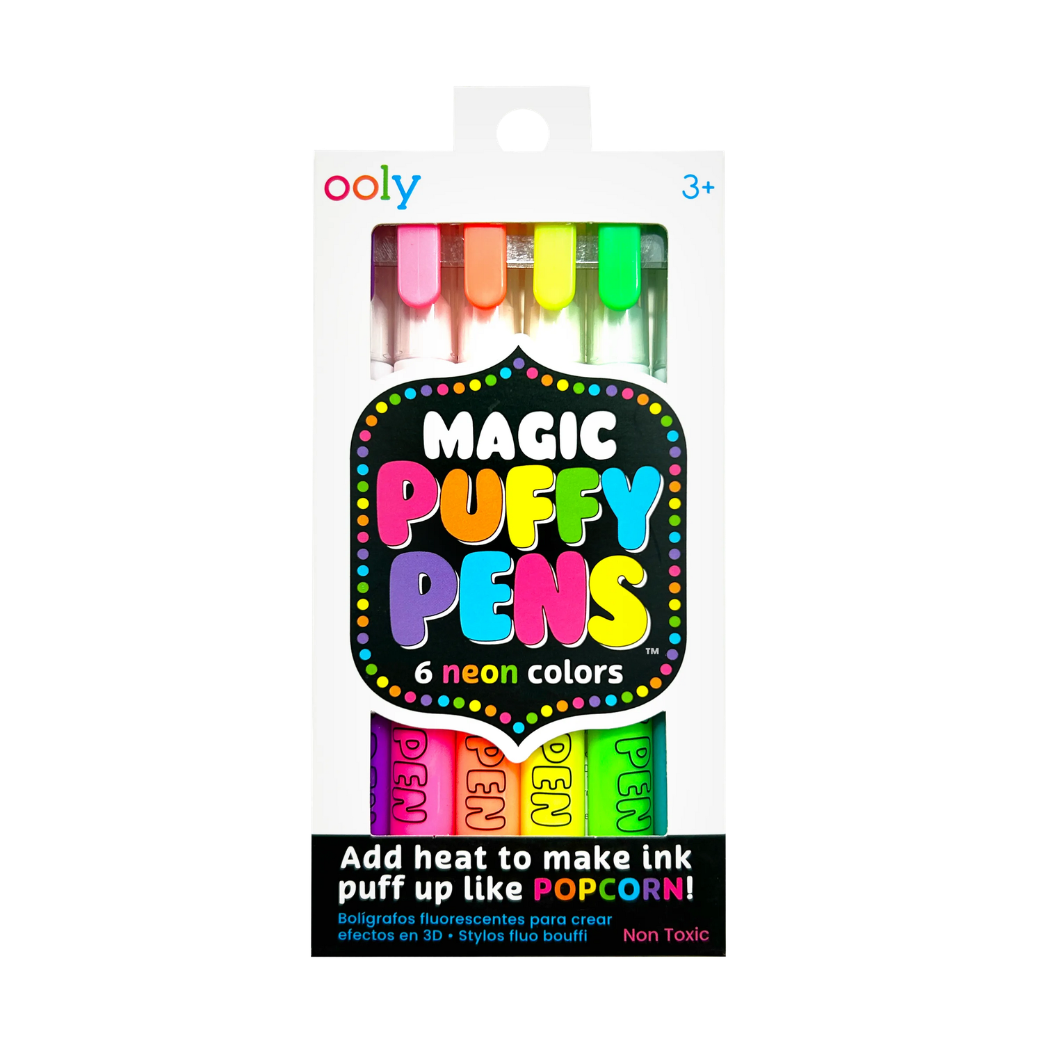 Magic Puffy Neon Pens, 6pk